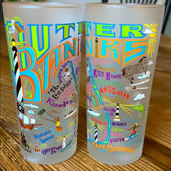 2 Catstudio whimsical Outer Banks, NC glasses - Picture 1 of 10